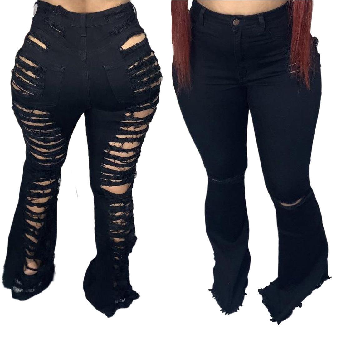 Fashion Trendy Unique Jeans Stretch Plus Size Bell-bottom Pants