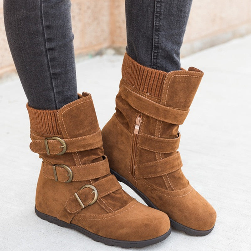 Women's plus size thick cotton boots