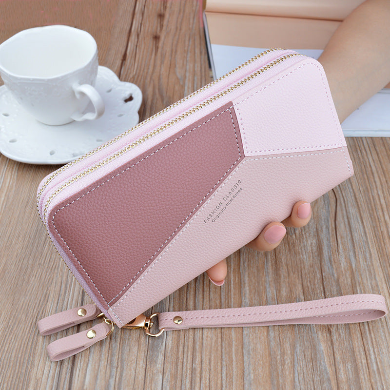 New Double Zipper Hand Wallet Women"s