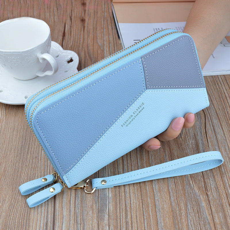 New Double Zipper Hand Wallet Women"s