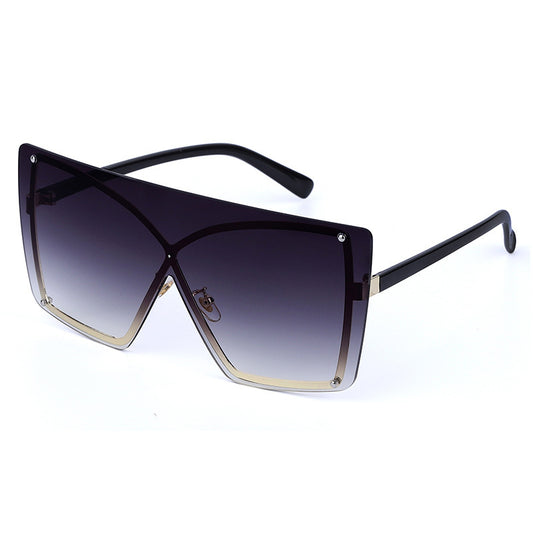 Fashion Oversized Sunglasses Women   Rimless Square Sun