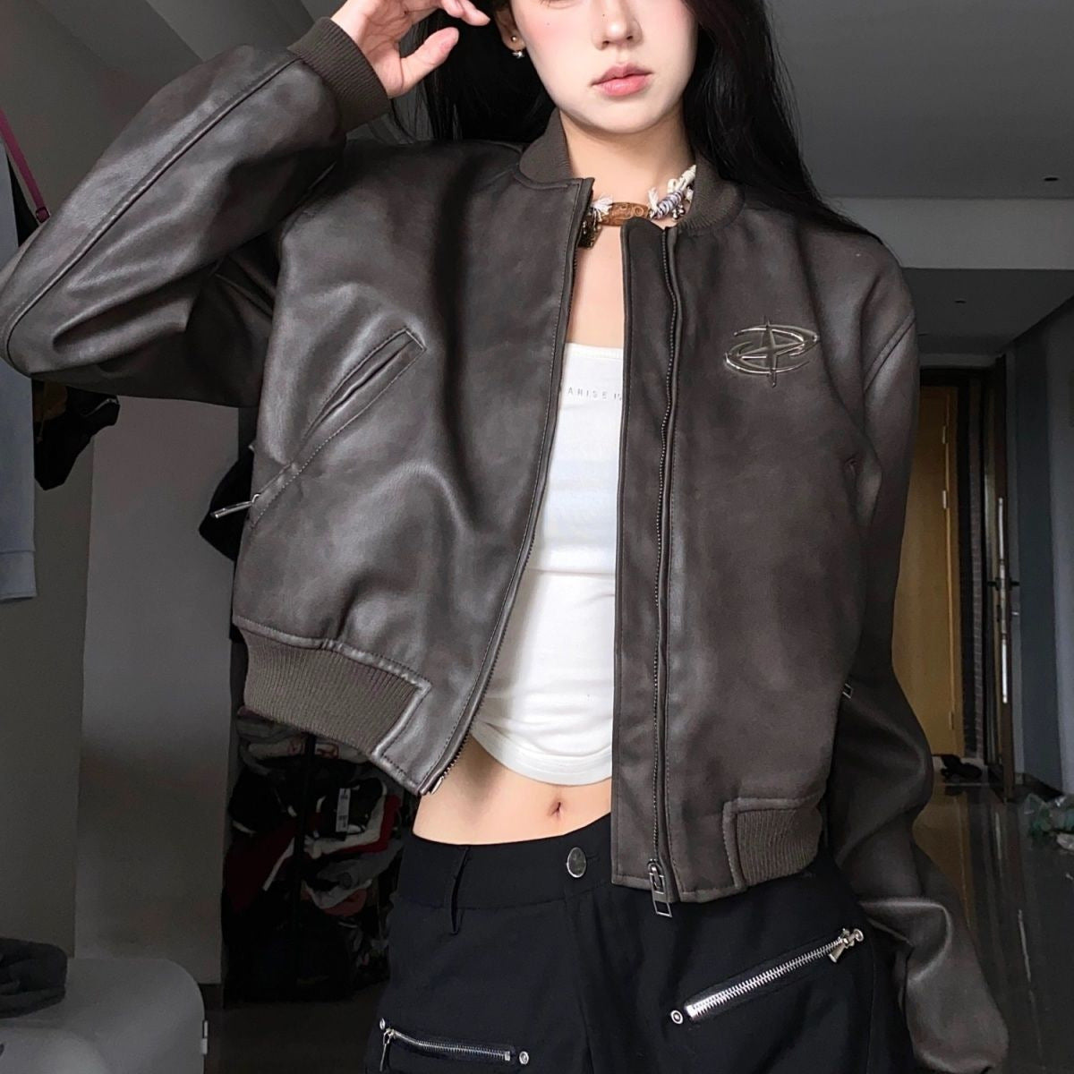 Jacket Baseball Uniform Baggy Coat Women