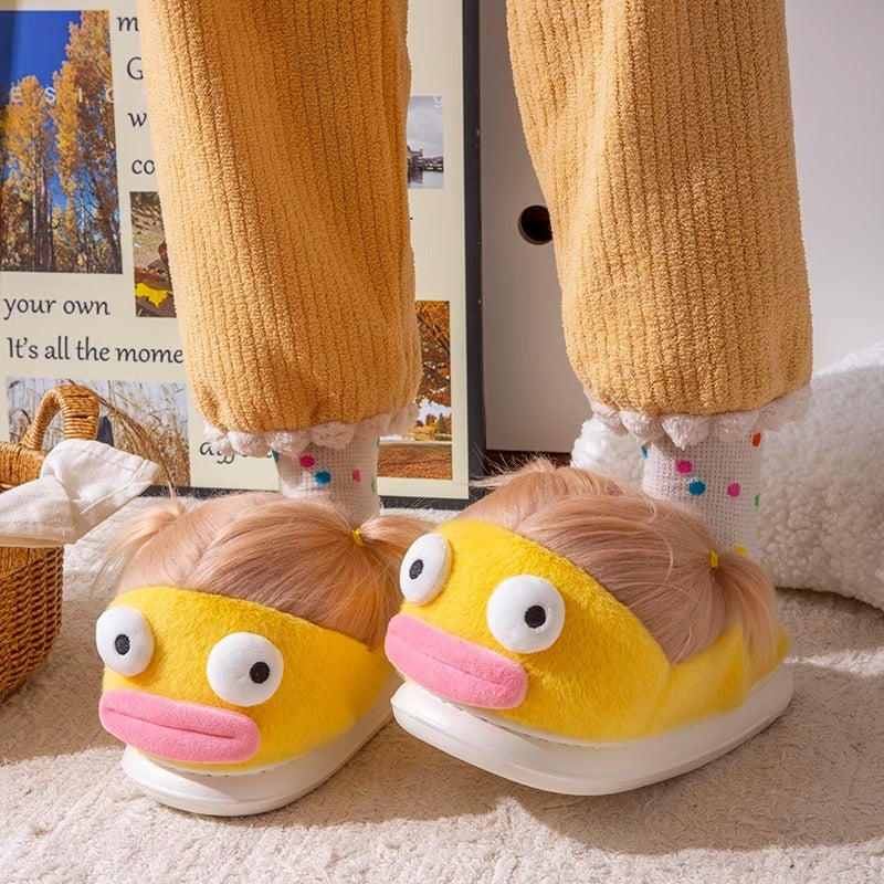 Indoor Home Use Ugly, Cute, Funny, Thick Soled Warm Fur Plush Slippers