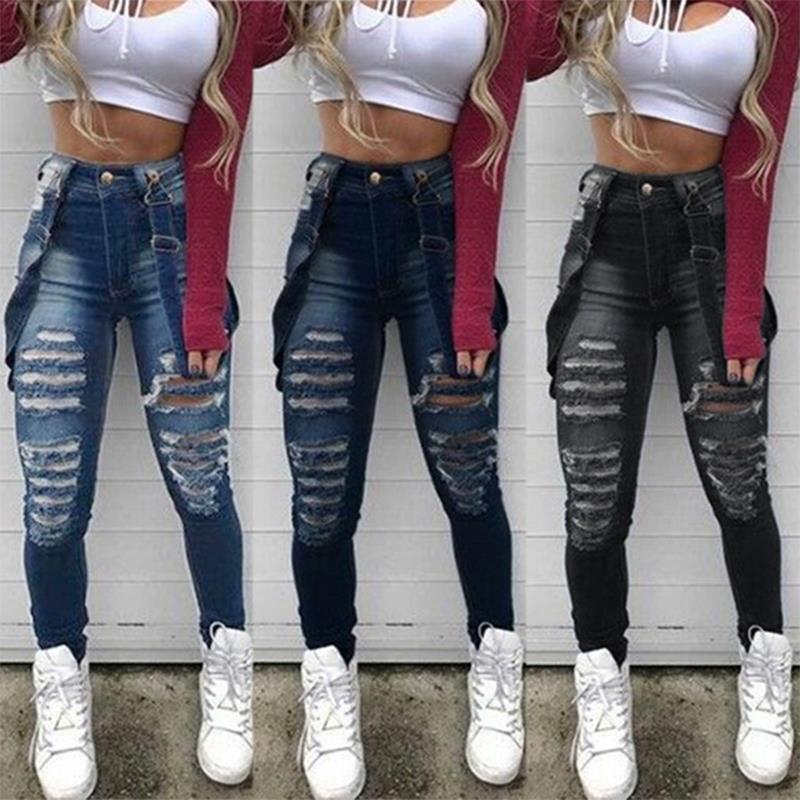 High-rise ripped jeans