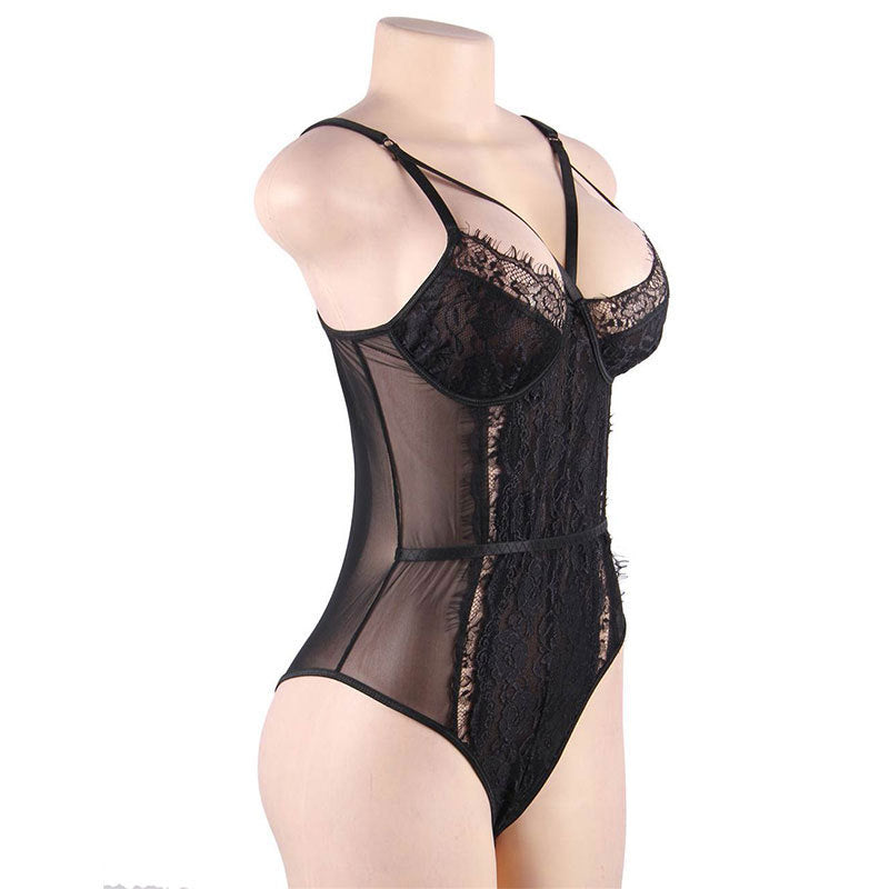 Sexy Lace Suspenders For Plus Size Onesies