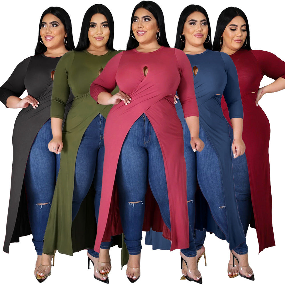 Plus Size Women's Split Dress Top