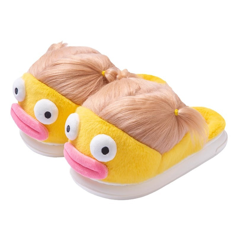 Indoor Home Use Ugly, Cute, Funny, Thick Soled Warm Fur Plush Slippers