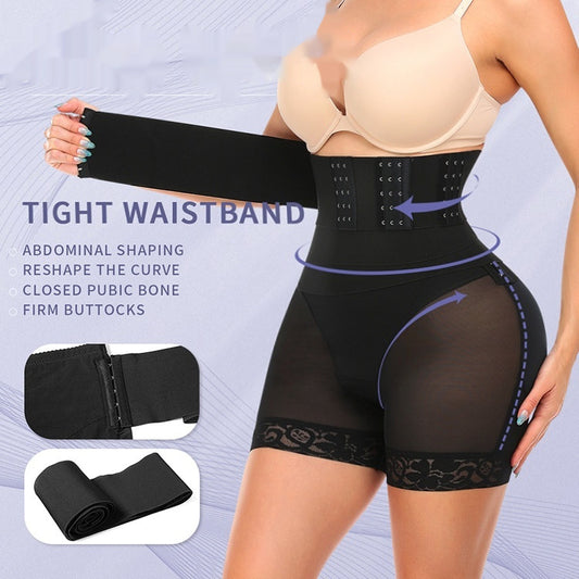 Plus Size Bodybuilding Buckle Strap Tight Waist Abdominal Pants