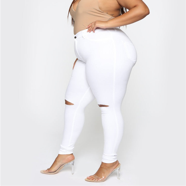 Fashion Ladies Wish Solid Color Plus Size Pants