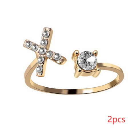 New Design Adjustable 26 Initial Letter Ring Fashion Jewelry For Women Simple Elegant Jewelry