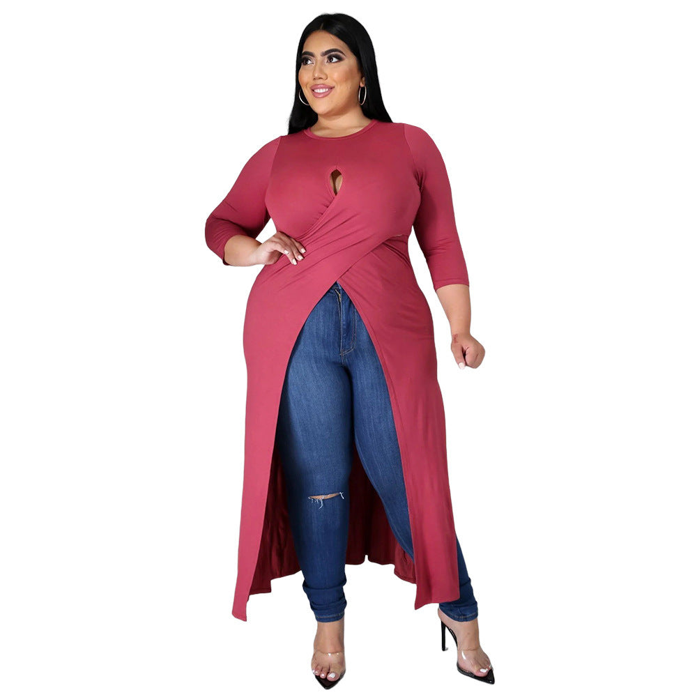 Plus Size Women's Split Dress Top